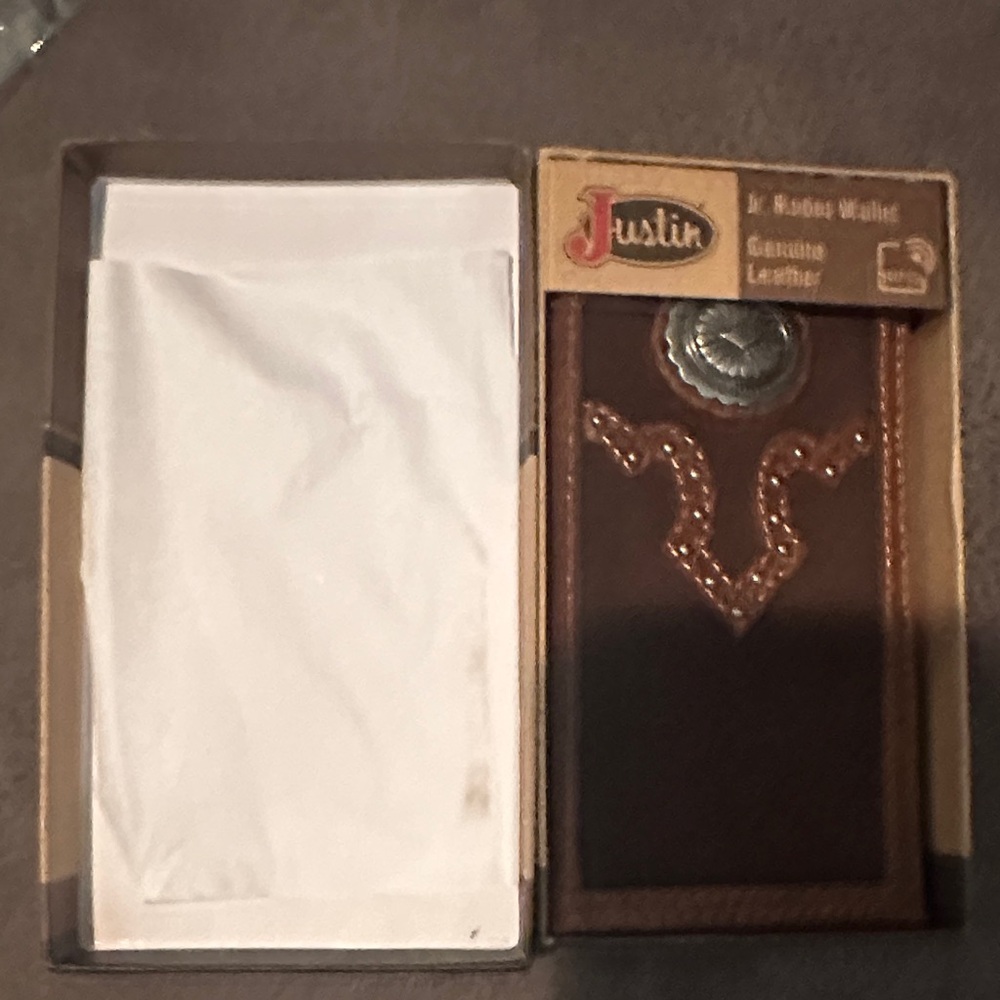 Justin Boots Brown Leather Kids Wallet